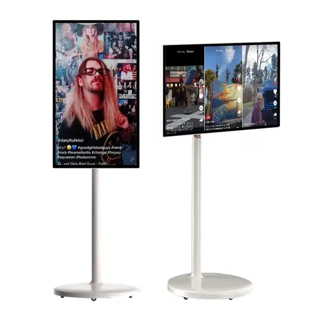 Rollable Tablet TV 27 32 Inch Lcd Display Floor Standing Smart Tv for Fitness Game Video Meeting Touch Screen Monitor