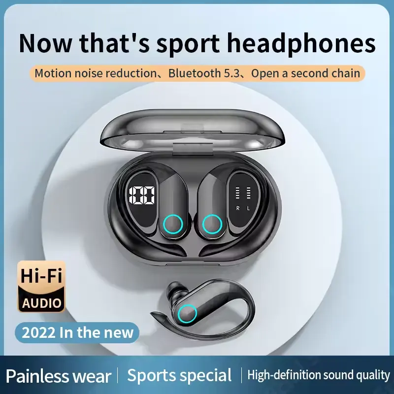 OEM ODM G37 Earbuds LED Touch Bt5.3 HiFi Stereo Ear Hook Waterproof Noise Cancelling Earhook Wireless Headset Earphone Earbud