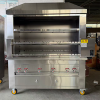 Gril Rotatif Automatique Brésilien au Charbon de Bois, Machine à Shawarma au Gaz, Four à Barbecue pour Viande, Chauffage pour Doner Kebab BBQ
