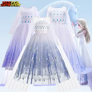 שמלה אופנתית נסיכה אופנתית שמלות כלה 2023 פרחים בנות שמלות שלג מלכת שמלות שלג המלכה קפוא שמלה