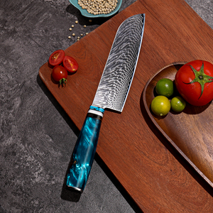 Cuchillo de <span class=keywords><strong>Chef</strong></span> Japonés Jinniangzi de 8 Pulgadas, Acero de Damasco |   Cuchillo de Cocina Profesional Ultra Afilado de Acero con Alto Contenido de Carbono |   Asa de resina hecha a mano - Product Image 2