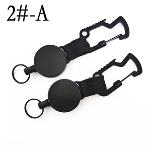 黑色可伸缩徽章夹钥匙扣挂绳耐用塑料带金属夹可伸缩身份证夹促销用 - Product Image 3