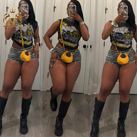 Nouveautés Ensemble 2 Pièces Sexy Y2K pour Femme : Crop Top et Short à Strass – Collection Été 2026
