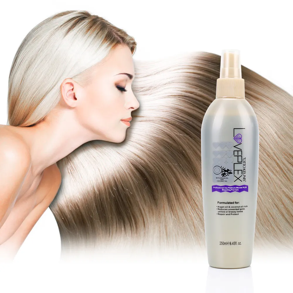 Professionele Gebruik Platina Bleken Hair Building Fiber Spray Wax Haar Vloeistof Vaststelling Paars Spray
