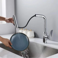 Robinet de cuisine commercial multifonction gris anthracite à douchette extractible, eau chaude et froide, pour évier de restaurant, vente en gros usine