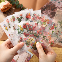 Simno Kit de fournitures de scrapbooking esthétique vintage 154 pièces, fleurs, botanique, kit de journaling, papeterie, cadeau pour adulte