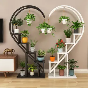 Groothandel bloem rack stand metalen-Decoratie Grote Indoor Metalen 5-Layer Bloempot Rack Staande Plant Planter Stand