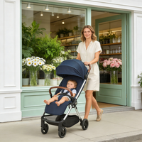 Poussette de luxe pliable compacte 3-en-1 pour nouveau-né, landau et nacelle de voyage pour bébé