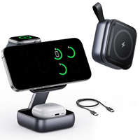 Support de Voyage Multifonctionnel avec Chargeur Téléphone Sans Fil LED et Charge Rapide Universelle pour iPhone 17 Air