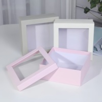 Dossiers carrés minimalistes recyclables avec fenêtre transparente, papier sulfurisé imprimé sur mesure pour Noël, mariage, fête