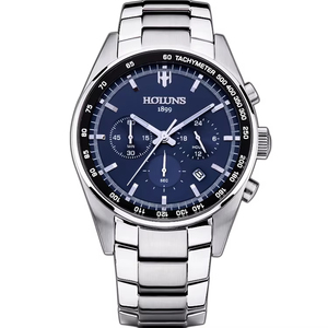 HOLUNS HLS006 Orologio da <span class=keywords><strong>Uomo</strong></span> Originale di Marca di Lusso, Moda, Acciaio Inossidabile, Multifunzione, Luminoso, Impermeabile, per Affari - Product Image 1