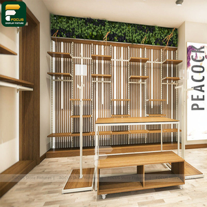 Modern Fashion Store Garment <b>Display</b> Rack <b>Wall</b> <b>Cabinet</b> Checkout Counter Shelf Boutique Lighting Fixture - Product Image 3