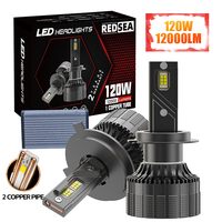 Redsea M10 Haute puissance 120w 12000LM Phare LED H1 H4 H7 H11 H13 9005 9006 9012 Ampoule de phare LED de voiture IP68 6500k Phare LED