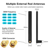 Antenne WiFi double bande 2,4 GHz 5,8 GHz 12 dBi à gain élevé, pliable, omnidirectionnelle, en caoutchouc, pour routeur, point d'accès, caméra, OEM