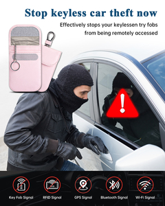 Sac Faraday en cuir PU, pochette de protection pour clé de voiture Faraday, téléphone portable, blocage du signal RFID, <span class=keywords><strong>anti</strong></span>-<span class=keywords><strong>piratage</strong></span>, étui pour clé de voiture - Product Image 3