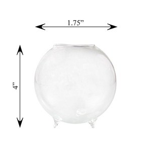 Sfera di vetro trasparente soffiato a mano vaso globo terrario <span class=keywords><strong>con</strong></span> tre <span class=keywords><strong>gambe</strong></span> - Product Image 6