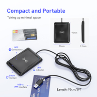 二合一 NFC 非接触式智能卡读卡器 USB 2.0 ISO7816 ISO14443 USB-A 接触式芯片 ID 卡写入器，适用于 Windows Mac Linux