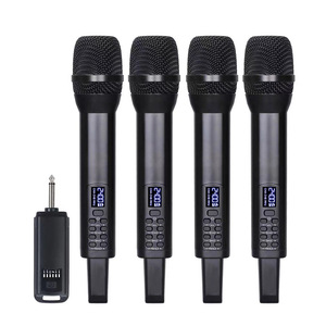 Micrófono inalámbrico D100 de 4 canales con ajuste de ecualización de graves y agudos, DSP 2.4G, para cantar y hablar en la iglesia - Product Image 1