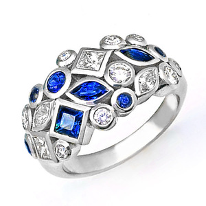 Anillo Geométrico con Piedras Preciosas para Mujer, Elegante Joyería de Moda para Negocios - Product Image 2