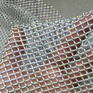 Tissu de maille perlé fait à la main lourd en cristal <span class=keywords><strong>brillant</strong></span> de luxe pour robe de mariée - Product Image 2