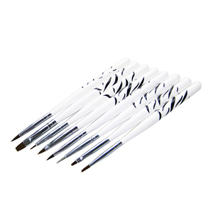 Juego de 8 pinceles para uñas multifuncionales personalizables, con mango de plástico y fibras artificiales, para dibujo a color y punta de tallado - Product Image 2
