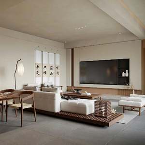 Juego Completo Personalizado de Muebles de Sala de Estar Estilo Chino Nuevo, Mueble de TV y Mesa de Madera para Uso Doméstico - Product Image 6