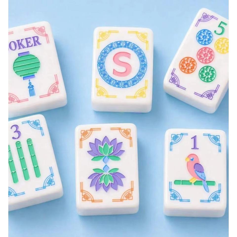 Acrylic American Mahjong Set 160 Tiles Chinese Lotus & Lantern Joker ...