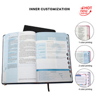 Bible chrétienne de haute qualité, couverture en cuir noir, reliure rigide, personnalisable, vente en gros, OEM, professionnelle