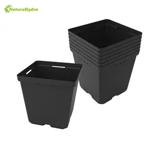 NatureHydro 0.8 Gallon Plant Nursery Pots 3 Litre Plastic Pots for Flower Vegetables Fruits Seedling