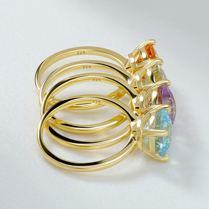 Gros oreiller en forme de bonbon rose vert échantillon de pierres précieuses naturelles bagues de fiançailles ensemble de couple - Product Image 5