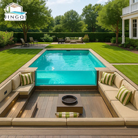 Piscine de nage à contre-courant professionnelle sur mesure pour hôtel, complexe hôtelier, jardin, grande piscine extérieure, grande taille, en fibre de verre, modulaire, enterrée