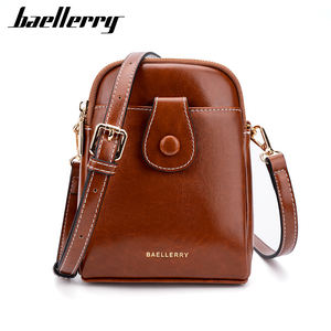 Baellerry Túi xách nữ mini túi đưa thư Túi Đeo Vai khóa kéo đôi bằng da cho nữ - Product Image 1