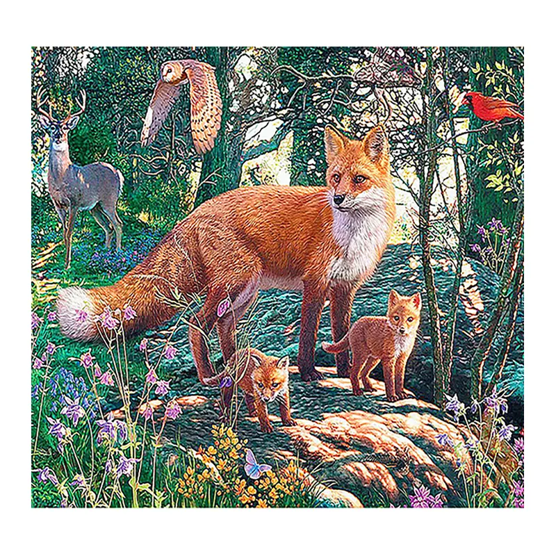 Full Square/Round Diamond Painting Fox Diamond Embroidery Animal Picture 5D DIY Mosaic Resin Drill Home Decoration Holiday Gift