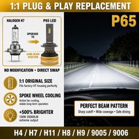 CAR-REFINE P65 K5C H1 H3 H4 H7 H8 H11 9006 9005 9012 Araba Ampulleri H4 H7 Led Farlar Sis/Uzun Farlar Para Auto H4 H19 Fiat için