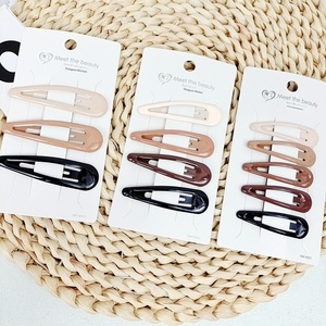 Pince à cheveux en métal en forme d'étoile couleur thé au lait, pince latérale pour frange, accessoires de mode simples pour femmes, vente en gros 2-Yuan Store - Product Image 3
