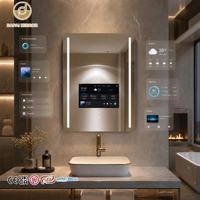 Miroir de salle de bain lumineux personnalisé pour hôtel, avec analyseur de peau IA, 16 Go de ROM, lumière LED intégrée et 2 Go de RAM