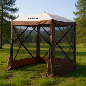 Carpa de malla desplegable Vevor de 6x6 pies con ventanas de malla, montaje rápido, refugio para exteriores de verano, color marrón - Product Image 2