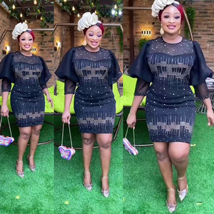 Moda <span class=keywords><strong>europea</strong></span> e americana con nappine a diamante caldo abito da sera sottile stile tacchino gonna lunga donna taglie forti gonna da donna - Product Image 3