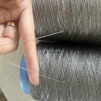 Fil conducteur en fibre d'argent, fil enduit d'argent, haute ténacité, tissage pour couture, tissu de blindage EMF, tissu anti-radiation Faraday
