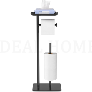 Offre Spéciale porte-<span class=keywords><strong>papier</strong></span> hygiénique sur pied en acier inoxydable <span class=keywords><strong>noir</strong></span> <span class=keywords><strong>mat</strong></span> pour salle de bain avec réserve de stockage 3 rouleaux de <span class=keywords><strong>papier</strong></span> <span class=keywords><strong>toilette</strong></span> - Product Image 1