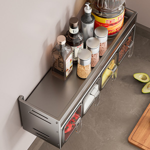 Mensola Salvaspazio in Metallo da Parete Moderna per Spezie Organizzatore per Cucina - Product Image 4