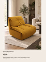 Fauteuil d'appoint moderne en tissu, fauteuil de salon rembourré, siège individuel épais et rembourré pour salon, coin lecture