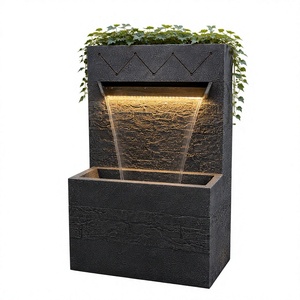 Fuente de Agua de 5 Niveles de Resina Impermeable, Diseño Artesanal Ecológico de Fibra de Vidrio para Jardín de Rocas y Decoración Exterior - Product Image 6