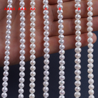 Perles d'eau douce naturelles rondes de 5-6 mm pour la fabrication de bijoux