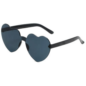 نظارات شمسية جديدة عصرية مقاومة للأشعة تحت البنفسجية على شكل قلب خوخ إطار شفاف شفاف من قطعة واحدة نظارات حب بدون إطار - Product Image 5