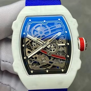 OEM ODM Fashion Skeleton Mechanical <b>Watch</b> Carbon Fiber <b>Case</b> Nylon Strap Waterproof Luxury Sport Tonneau Men's Wristwatch - Product Image 5