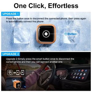 ดองเกิลแอนดรอยด์ออโต้ 2 in 1 แบบพกพา กล่อง Carplay AI ไร้สาย อะแดปเตอร์ Carplay อุปกรณ์เสริมในรถยนต์อื่นๆ - Product Image 3