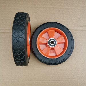 Ruedas de caucho sólido 7x1.5 con rodamientos de bolas y banda de rodadura firme para carretilla - Product Image 1