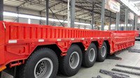 Semi-remorque à plateau surbaissé de haute qualité à 4 essieux, 80 tonnes, suspension pneumatique, transport de machines lourdes, remorque à plateau surbaissé
