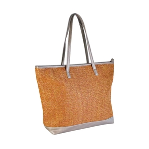 Cesta de mercado de cuero con doble asa, hecha a mano, estilo marroquí, de paja natural, estilo francés - Product Image 3